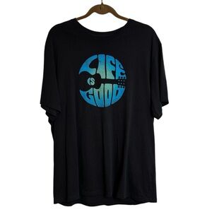 Life is Good Men's Black T-Shirt Large Graphic Short Sleeve